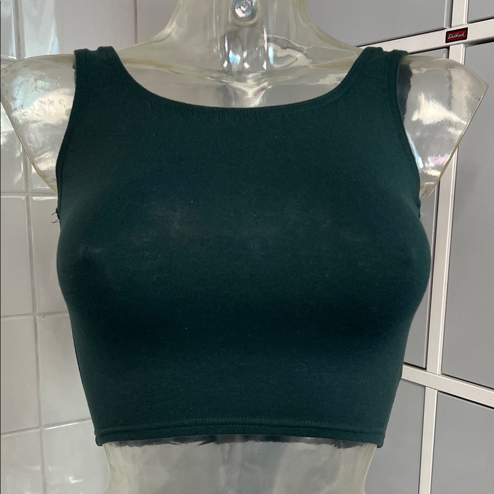 Dance Basics: Forest Green Crop Top M NWOT